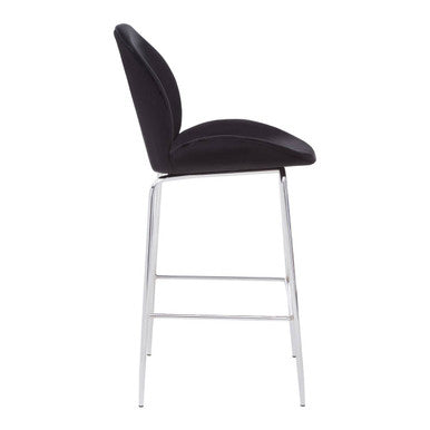 Tamzin Black Velvet Chrome Bar Chair