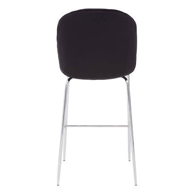 Tamzin Black Velvet Chrome Bar Chair