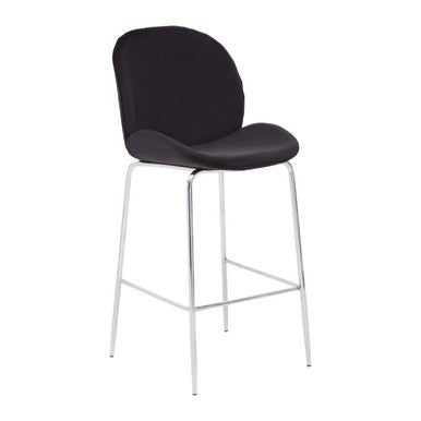 Tamzin Black Velvet Chrome Bar Chair
