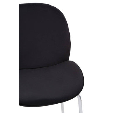 Tamzin Black Velvet Chrome Bar Chair