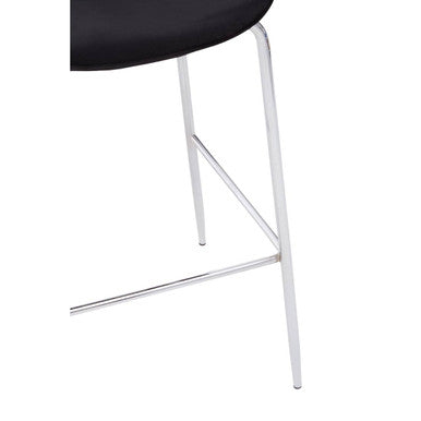 Tamzin Black Velvet Chrome Bar Chair