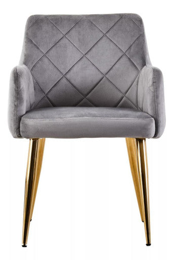 Tamzin Mink Velvet Angular Dining Chair