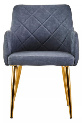 Tamzin Dark Grey Leaather Angular Dining Chair