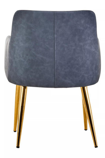 Tamzin Dark Grey Leaather Angular Dining Chair