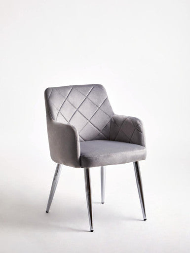 Tamzin Mink Velvet Splayed Dining Chair
