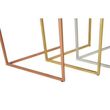Nest Of 3 Assorted Hexagonal Nesting Table With Metal Tops, Rabia