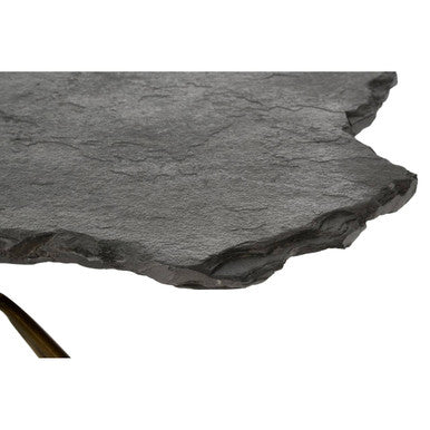 Grey Stone Top Coffee Table With Tripod Geometric Base, Rany
