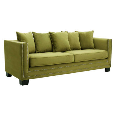 3 Seat Moss Velvet Sofa, Sofia