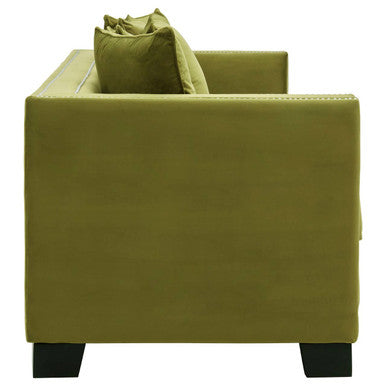 3 Seat Moss Velvet Sofa, Sofia