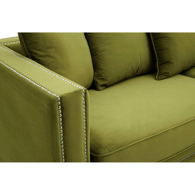 3 Seat Moss Velvet Sofa, Sofia