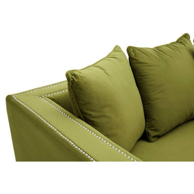 3 Seat Moss Velvet Sofa, Sofia