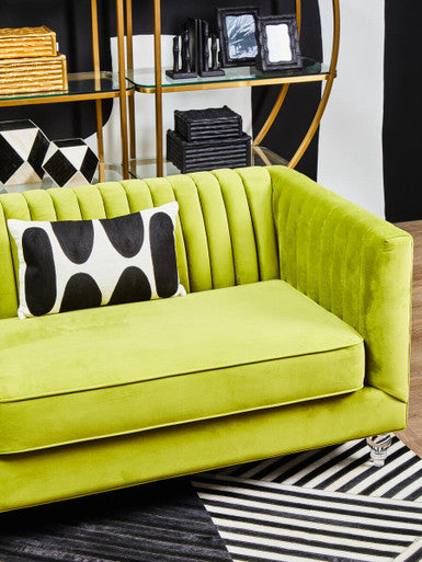 3 Seat Green Velvet Sofa, Brasa