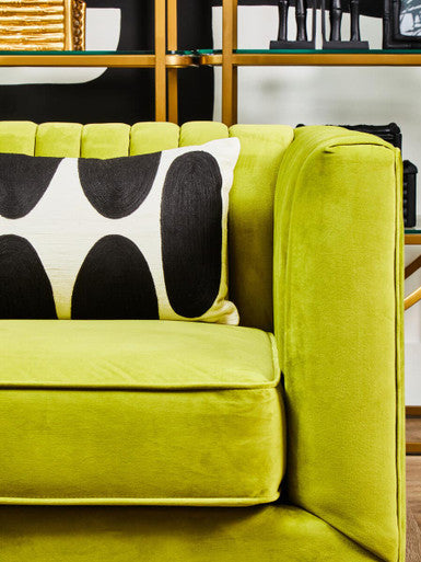 3 Seat Green Velvet Sofa, Brasa