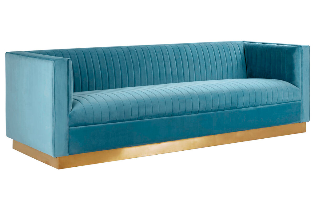 3 Seat Light Blue Sofa, Opal