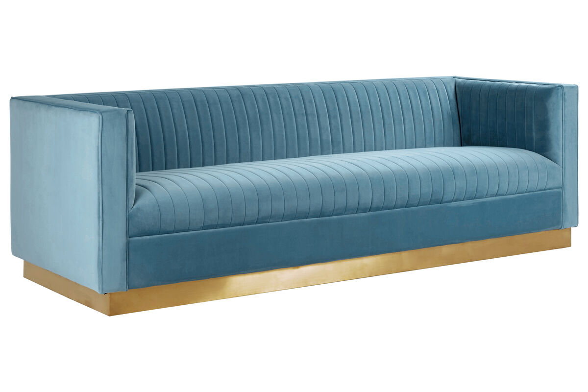 3 Seat Light Blue Sofa, Opal