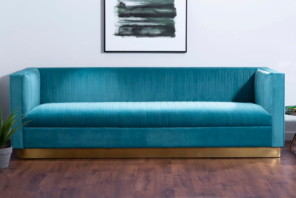 3 Seat Light Blue Sofa, Opal
