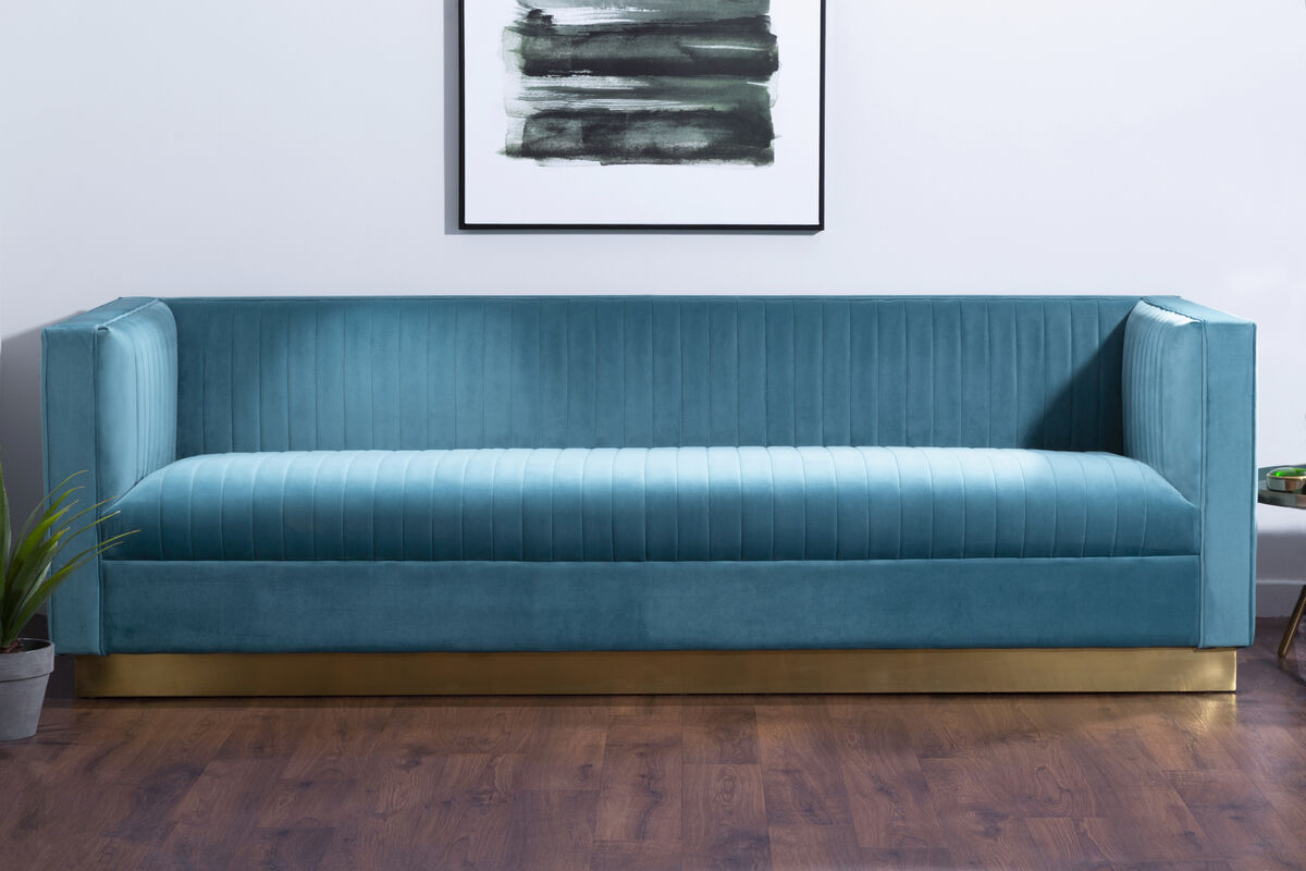 3 Seat Light Blue Sofa, Opal
