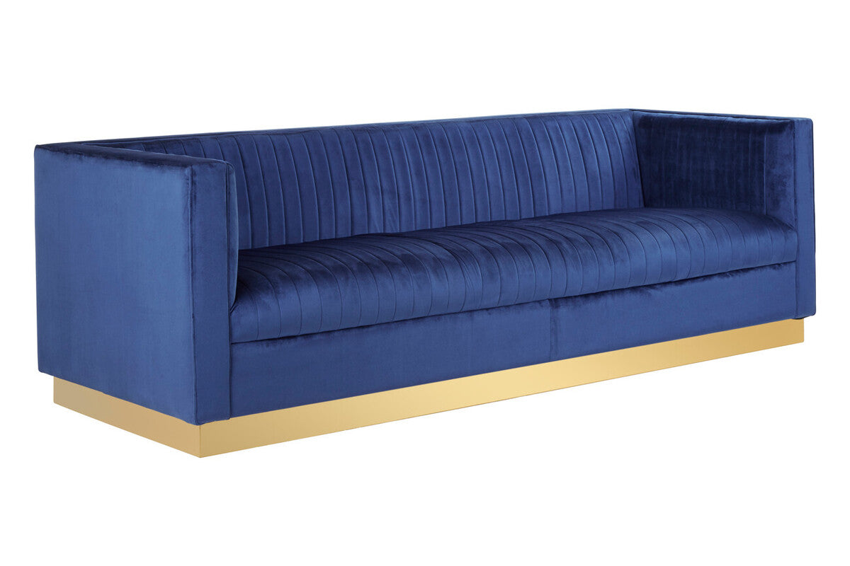 3 Seat Deep Blue Sofa, Opal