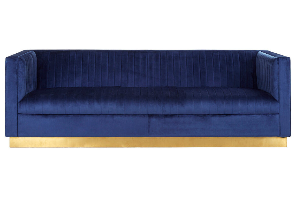 3 Seat Deep Blue Sofa, Opal