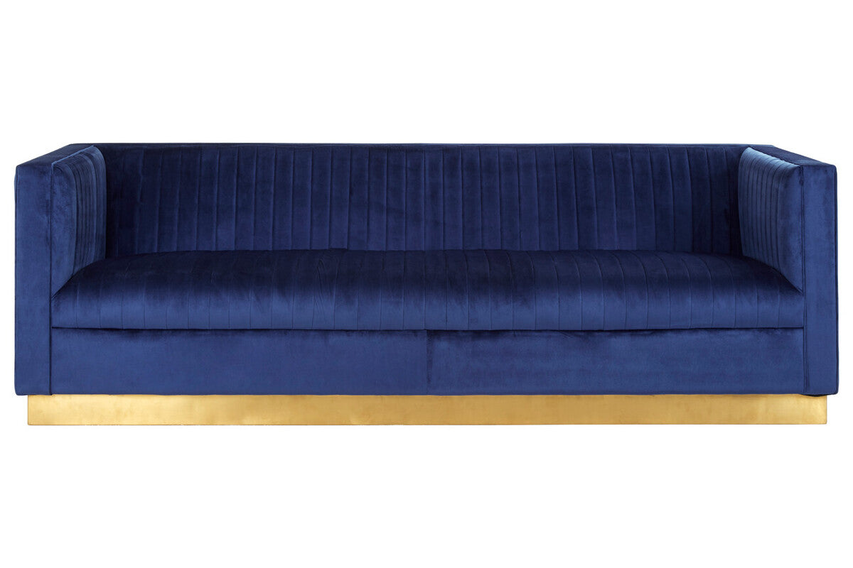 3 Seat Deep Blue Sofa, Opal