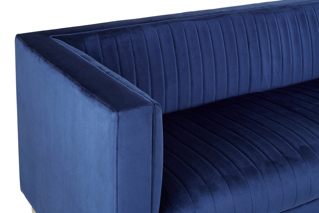 3 Seat Deep Blue Sofa, Opal