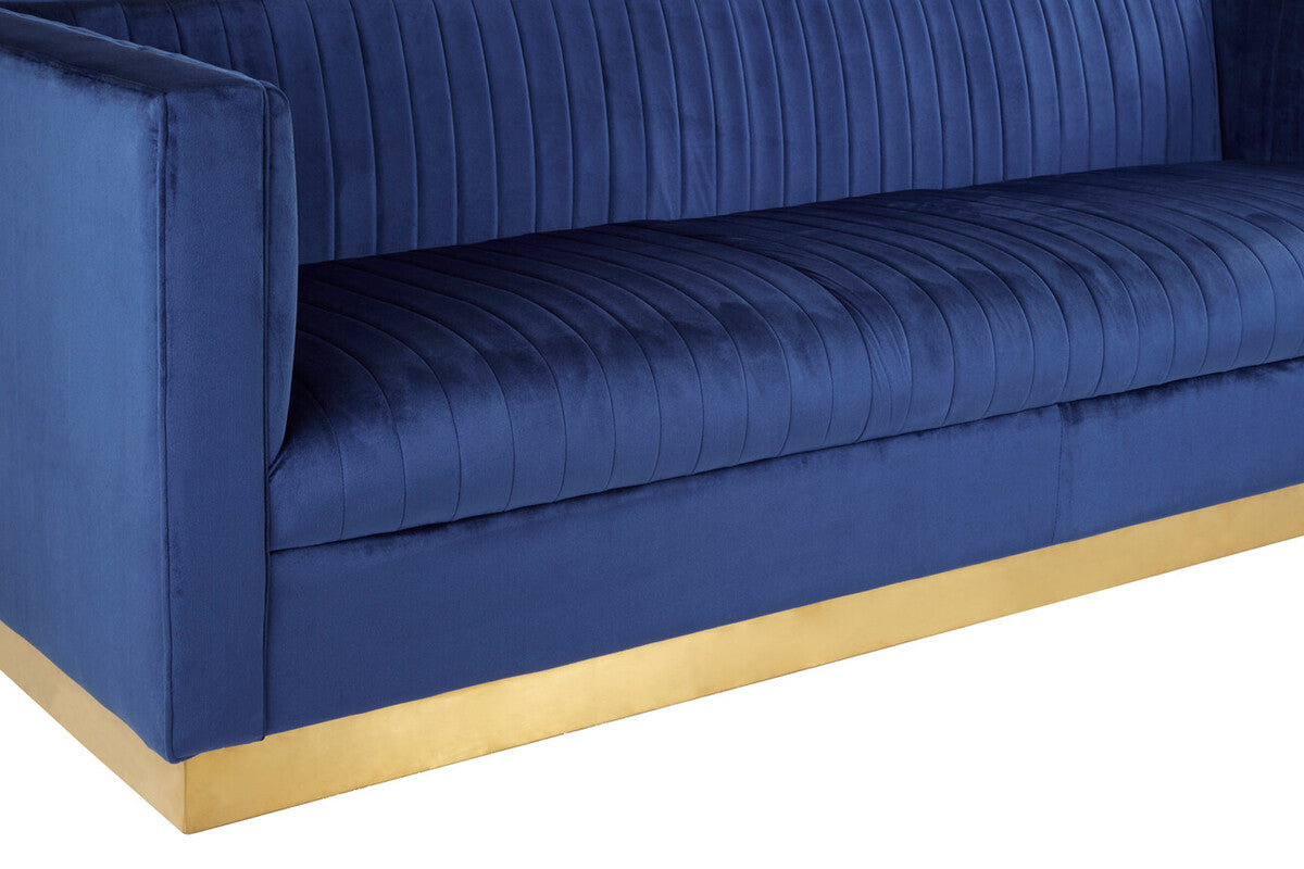 3 Seat Deep Blue Sofa, Opal