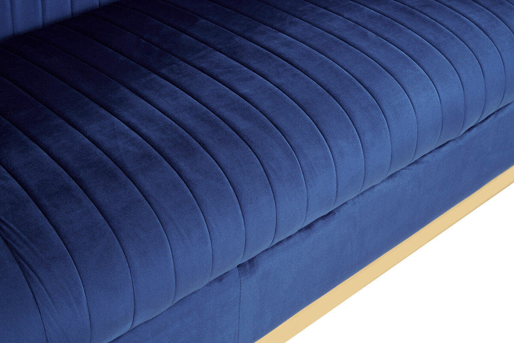 3 Seat Deep Blue Sofa, Opal