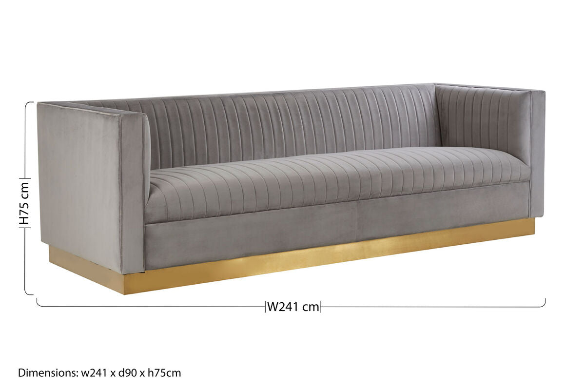3 Seat Grey Sofa, Opal