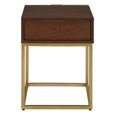 Dark Brown Shagreen Top Console Table With One Storage Drawers & Gold Iron Frame, Kempton