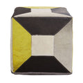 Safira Geometric Design Hair On Leather Pouffe