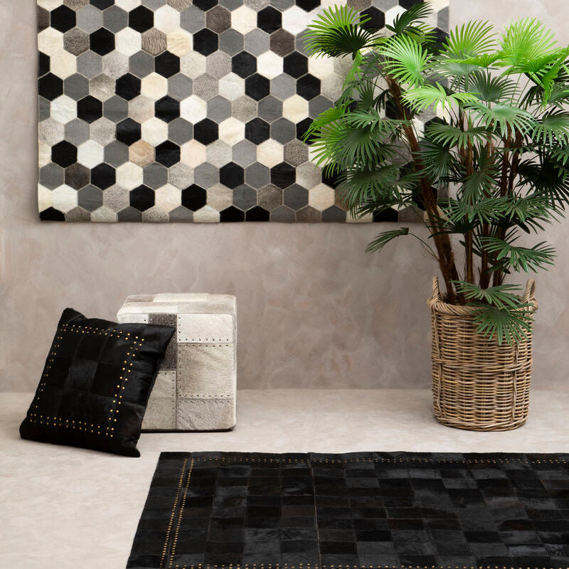 Safira Grey Pouffe