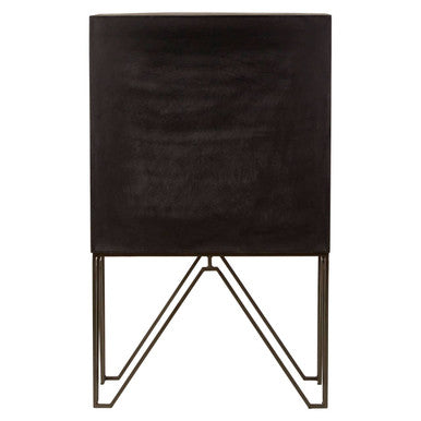 Saira Mango Wood Antique Brass Industrial Cabinet