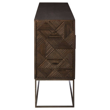 Saira Mango Wood Antique Brass Modern Sideboard