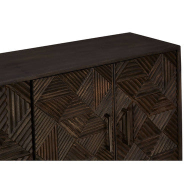 Saira Mango Wood Antique Brass Modern Sideboard