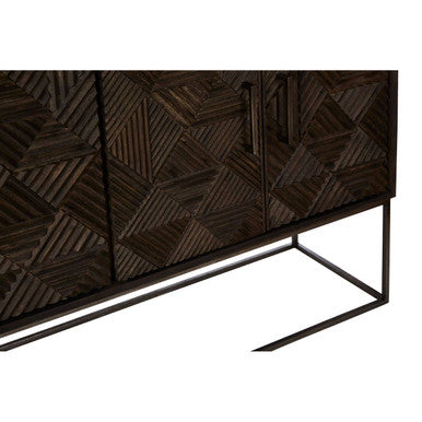 Saira Mango Wood Antique Brass Modern Sideboard