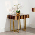 Rivoli Glass Gold Contemporary Side Table