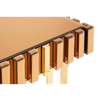 Rivoli Glass Gold Contemporary Side Table