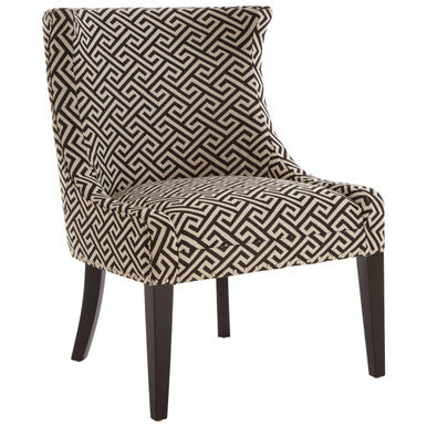 Regents Park Greek Key Design Accent Chair With Black Legs
