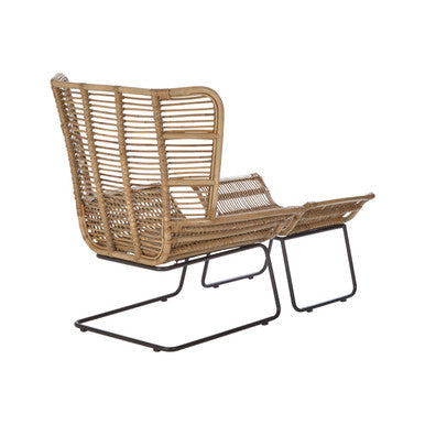 Manado Natural Rattan Lounge Chair & Footstool