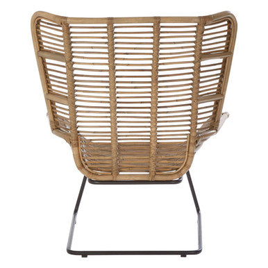 Manado Natural Rattan Lounge Chair & Footstool