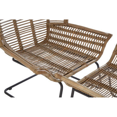Manado Natural Rattan Lounge Chair & Footstool