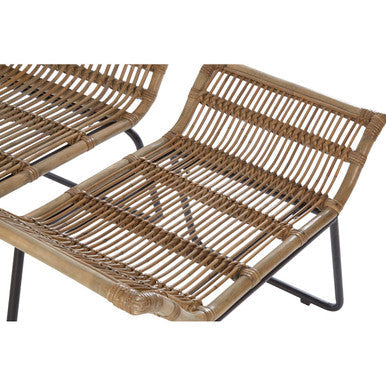 Manado Natural Rattan Lounge Chair & Footstool