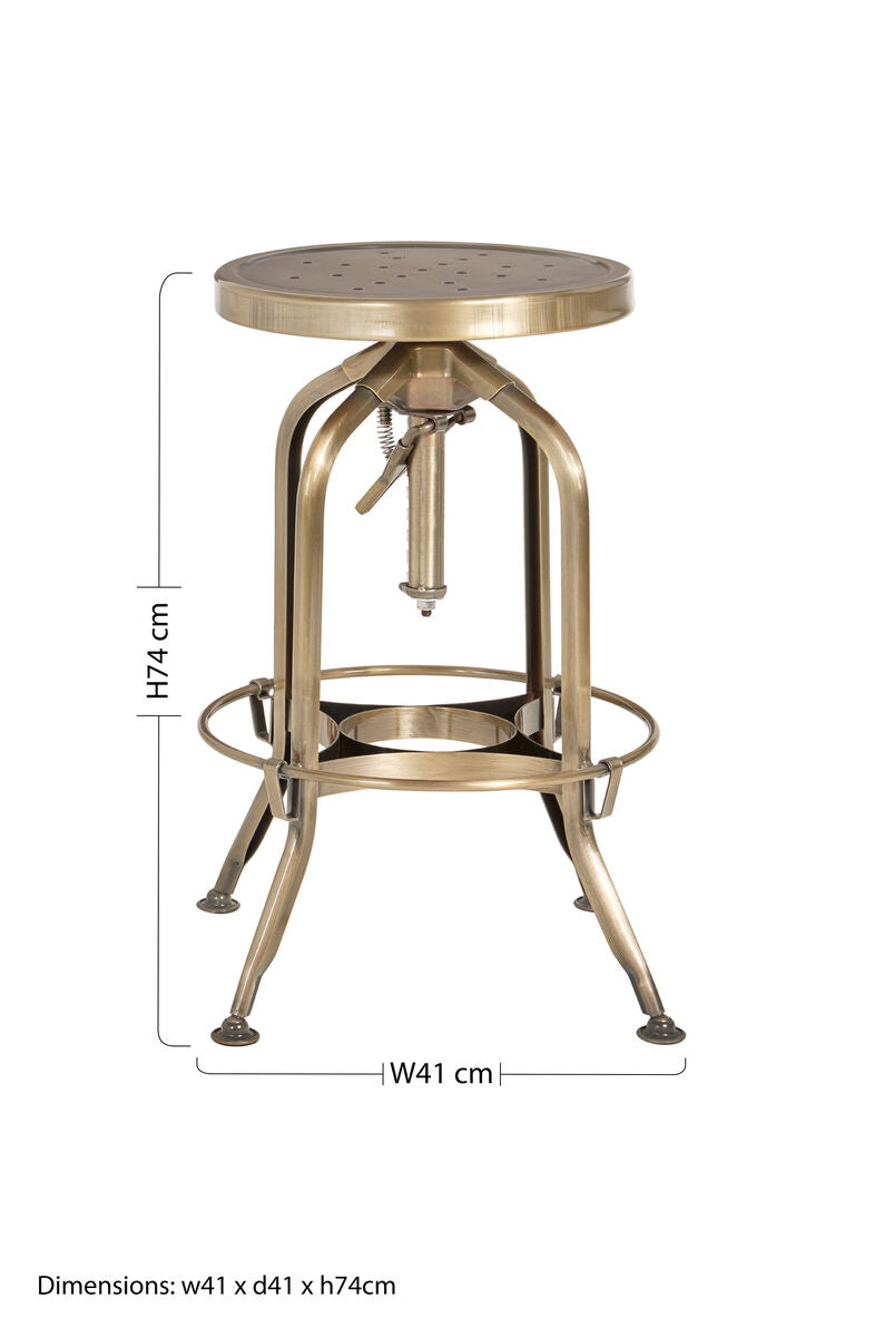 Gator Brass Adjustable Bar Stool