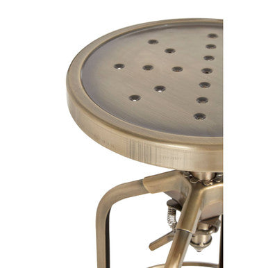 Gator Brass Adjustable Bar Stool