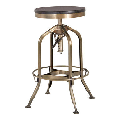 Gator Brass & Ash Wood Adjustable Bar Stool
