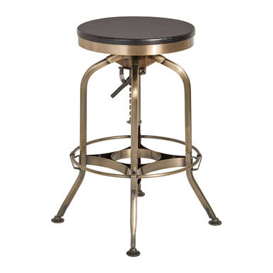 Gator Brass & Ash Wood Adjustable Bar Stool