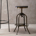 Gator Brass & Ash Wood Adjustable Bar Stool