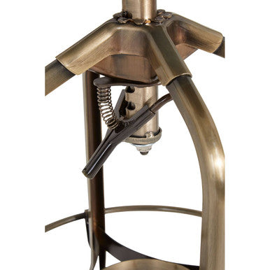 Gator Brass & Ash Wood Adjustable Bar Stool
