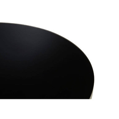 Black Tempered Glass Top Coffee Table With Silver Base, Anzio
