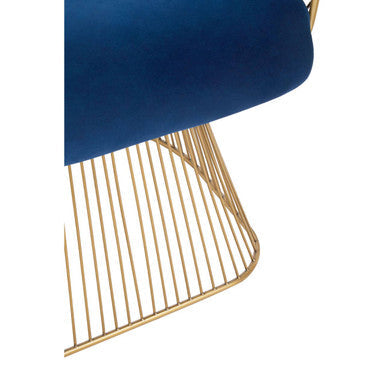 Anzio Navy Blue Velvet & Brushed Gold Chair